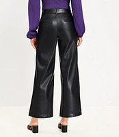 Palmer Wide Leg Crop Pants Faux Leather