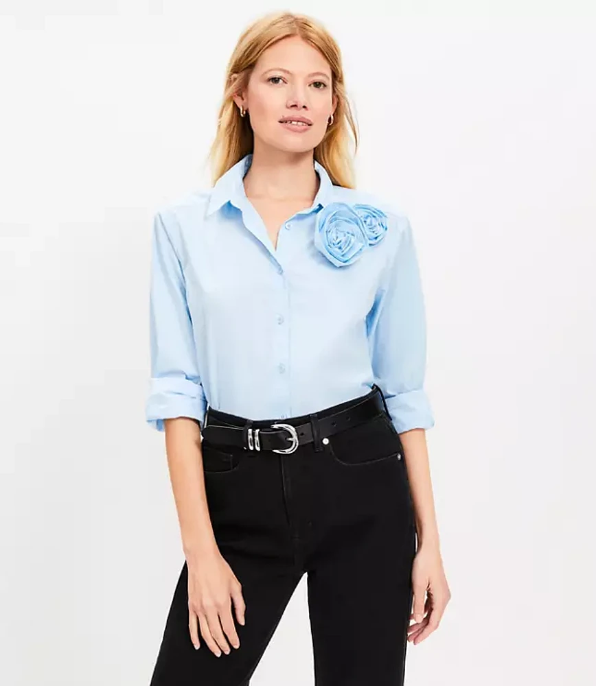 Rosette Poplin Everyday Relaxed Shirt