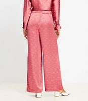 Fluid Pull On Wide Leg Pants Foulard Satin