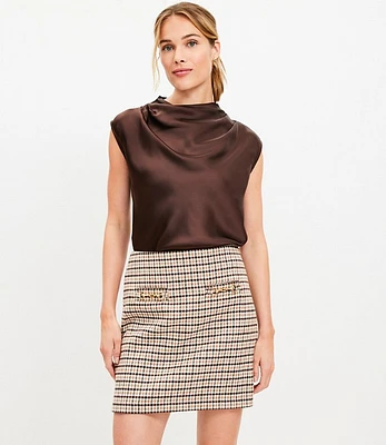 Tall Horsebit Plaid Mini Skirt