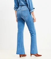 Petite Curvy Fresh Cut High Rise Slim Flare Jeans Light Wash Indigo