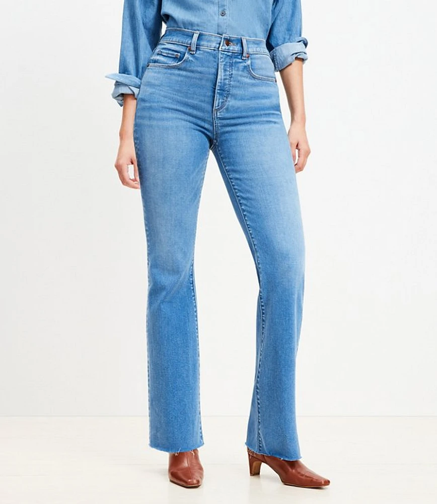 Curvy Fresh Cut High Rise Slim Flare Jeans Light Wash Indigo