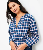 Plaid Flannel Modern Drawstring Shirt