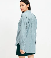 Petite Striped Poplin Everyday Oversized Pocket Shirt