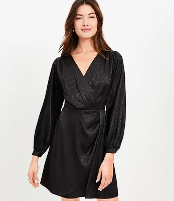 Petite Jacquard Draped Mini Dress