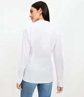 Petite Poplin Wrap Shirt