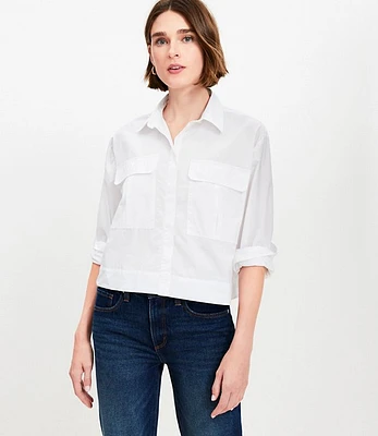 Petite Poplin Modern Utility Shirt