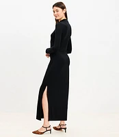 Mock Neck Midi Dress