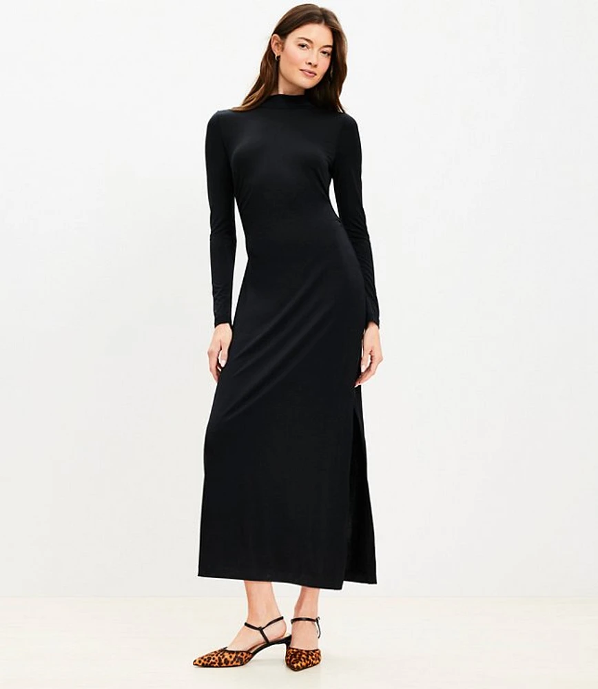 Mock Neck Midi Dress