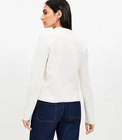 Petite Collared Pocket Sweater Jacket