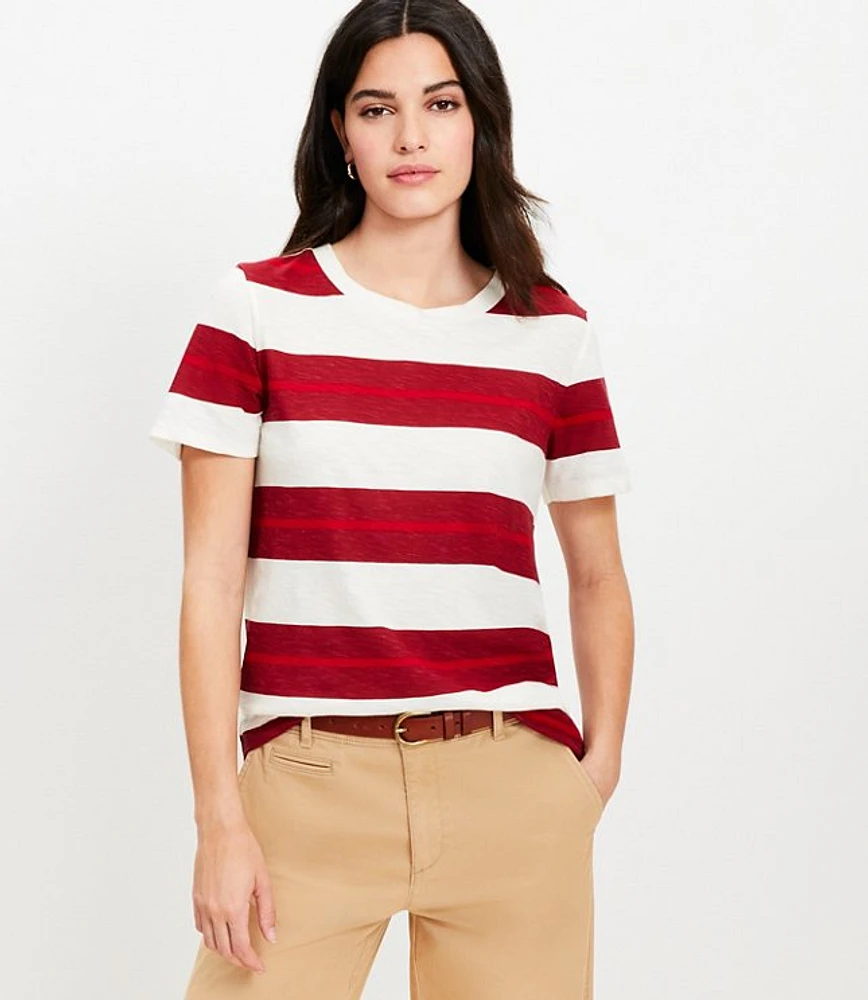 Petite Striped Everyday Crew Tee