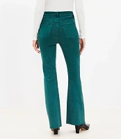 Petite Fresh Cut High Rise Slim Flare Jeans Deep Spruce Green