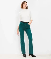 Petite Fresh Cut High Rise Slim Flare Jeans Deep Spruce Green