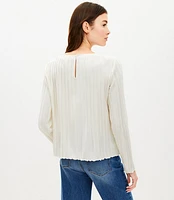 Pleated Jersey Blouse