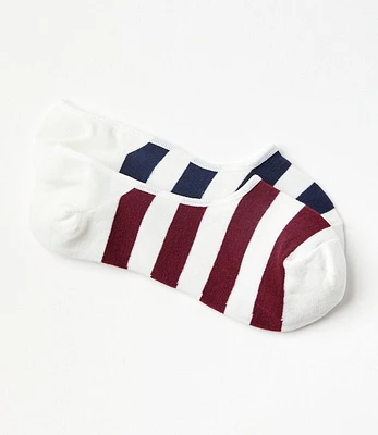 Striped No Show Sock Set