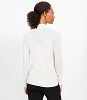 Shimmer Sheer Mock Neck Sweater