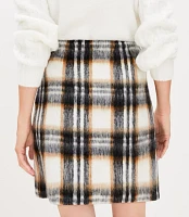 Brushed Plaid Mini Skirt