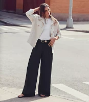 Petite LOFT Versa Crepe Drape Palazzo Pant