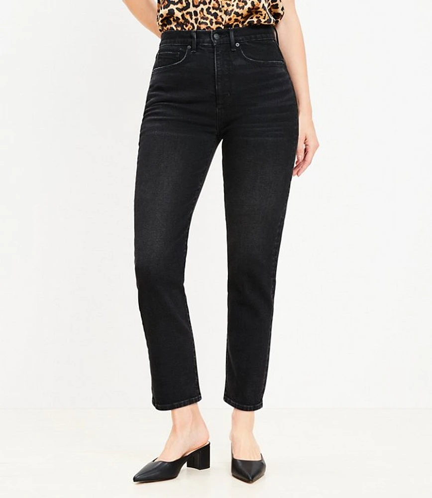 Curvy High Rise Slim Jeans Washed Black