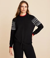 Lou & Grey Fair Isle Drawstring Hem Sweater