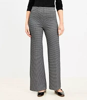 Petite Ponte Wide Leg Pants Houndstooth