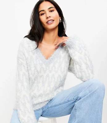 Geo Sparkle V-Neck Sweater