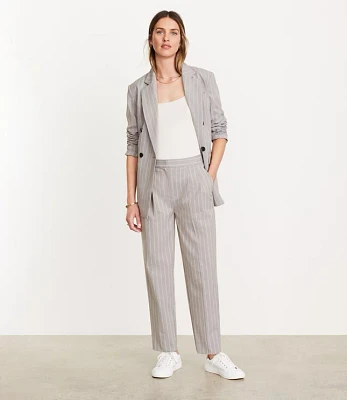 Petite LOFT Versa Seasonless Stretch Double Pleat Taper Pant Stripe