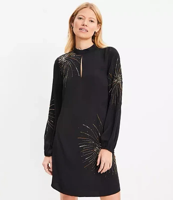 Embellished Keyhole Mini Dress