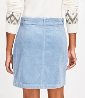 Belted Corduroy Pocket Skirt