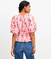 Petite Lily Gathered Waist V-Neck Blouse