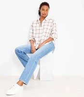 Petite Plaid Cotton Flannel Everyday Relaxed Pocket Shirt