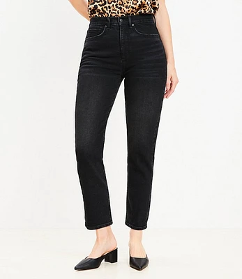 Petite Curvy High Rise Slim Jeans Washed Black