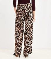 Clean Wide Leg Pants Leopard Print Velvet