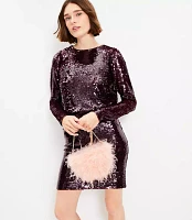 Petite Sequin Long Sleeve Mini Dress