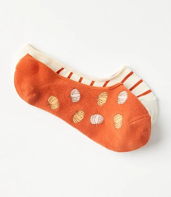 Pumpkin & Stripe No Show Sock Set