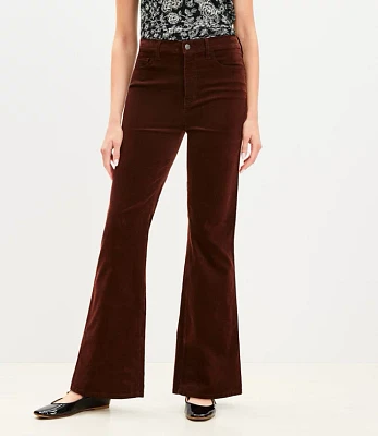 Petite Curvy Slim Flare Pants Corduroy