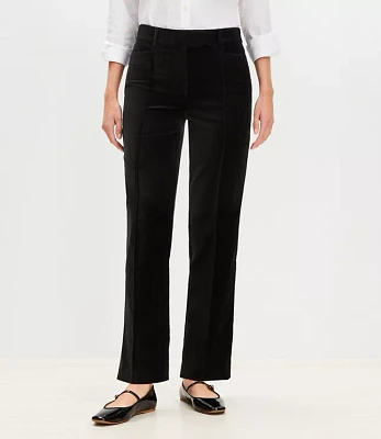 Petite Curvy Pintucked Full Length Straight Pants Velvet