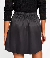 Petite Satin Pull On Mini Pocket Skirt