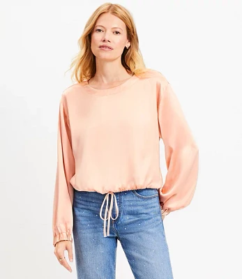 Satin Drawstring Blouse