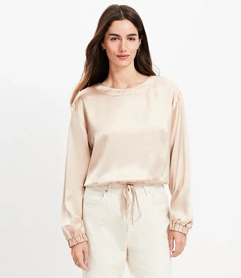 Satin Drawstring Blouse