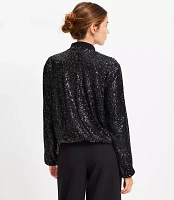 Petite Sequin Bomber Jacket