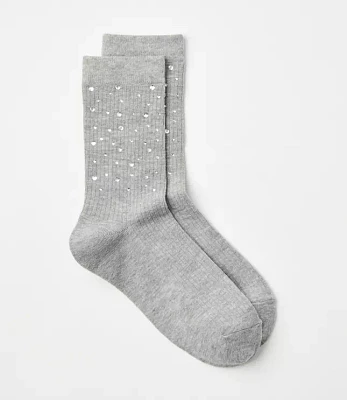 Sparkle Embellished Crew Socks