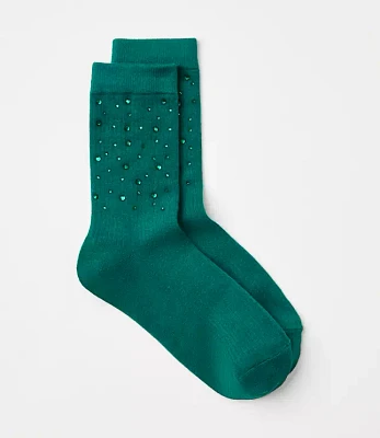 Sparkle Embellished Crew Socks