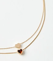 Tortoiseshell Print Mini Heart Necklace Set