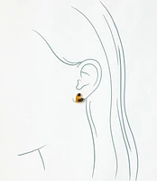 Tortoiseshell Print Heart Stud Earrings