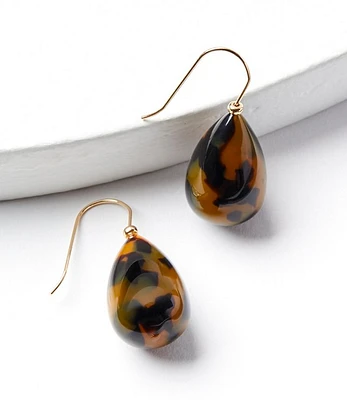 Tortoiseshell Print Teardrop Earrings