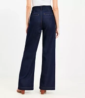 Petite High Rise Trouser Jeans Dark Rinse