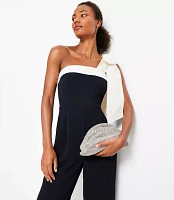 Petite Bow One Shoulder Jumpsuit