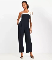 Petite Bow One Shoulder Jumpsuit