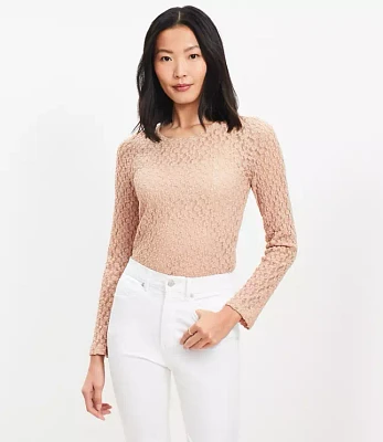 Lace Long Sleeve Crew Neck Tee